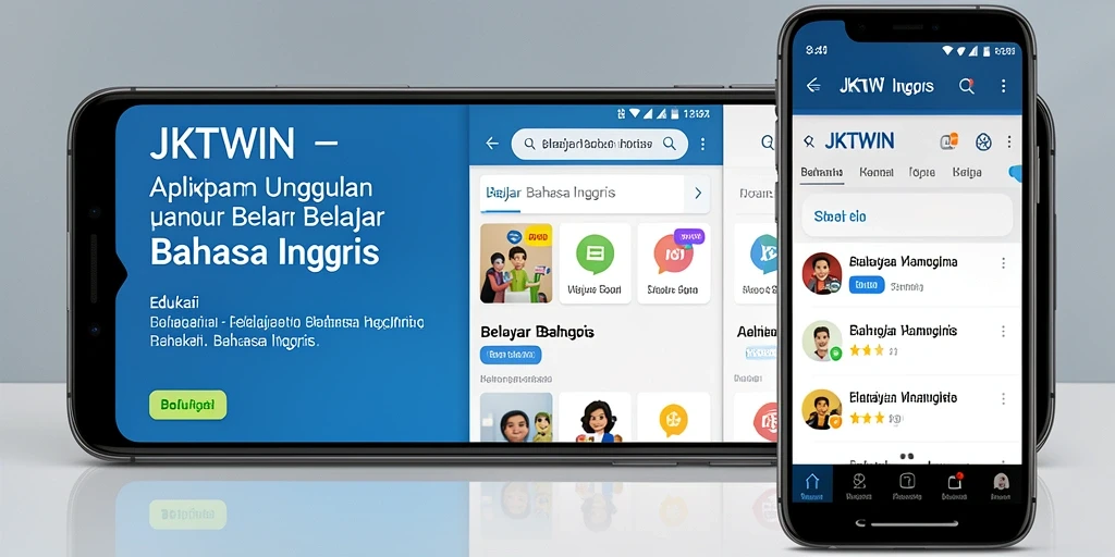 Antarmuka JKTWIN yang menarik dan fungsional untuk belajar Bahasa Inggris.