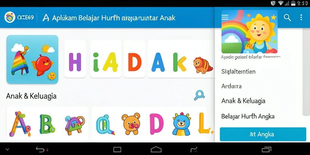 Antarmuka OCE69 yang interaktif dan menarik bagi anak.