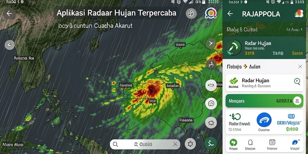Tampilan antarmuka aplikasi RAJAPOLA yang menampilkan fungsi Radar Hujan.