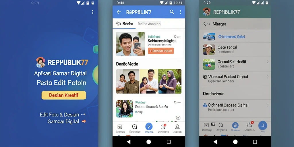 Tampilan antarmuka intuitif dari REPUBLIK77 untuk pengeditan gambar.